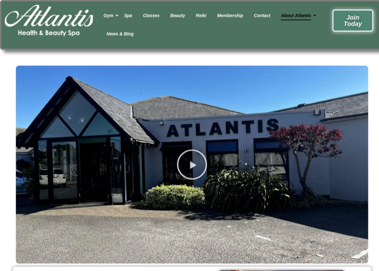 Atlantis Gym & Spa website by Pulsar Web Works — website design for Harwich and Tendring businesses