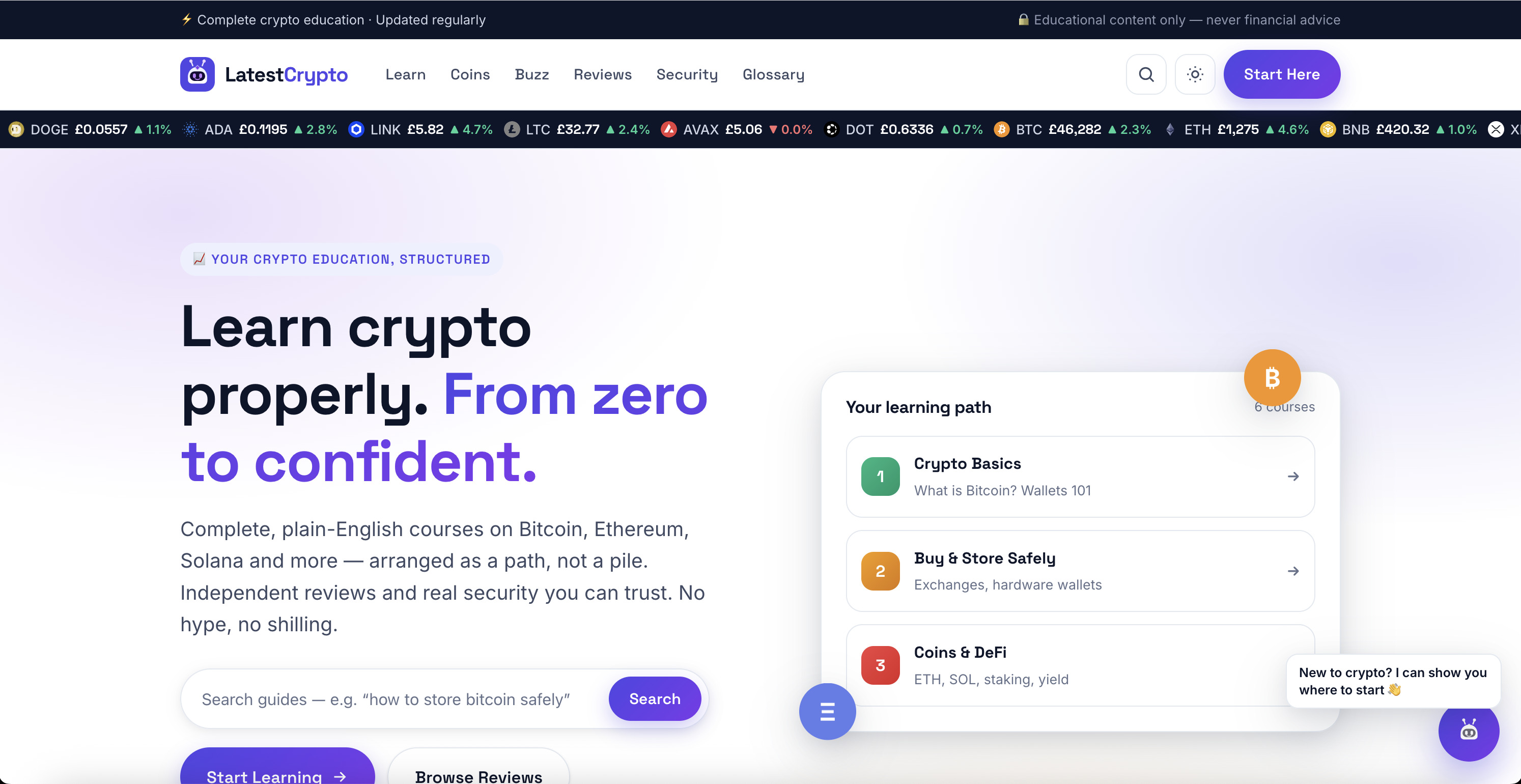 LatestCrypto educational website built by Pulsar Web Works